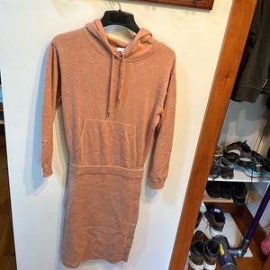 Reiss hooded sweater dress- neutral peach/pink color